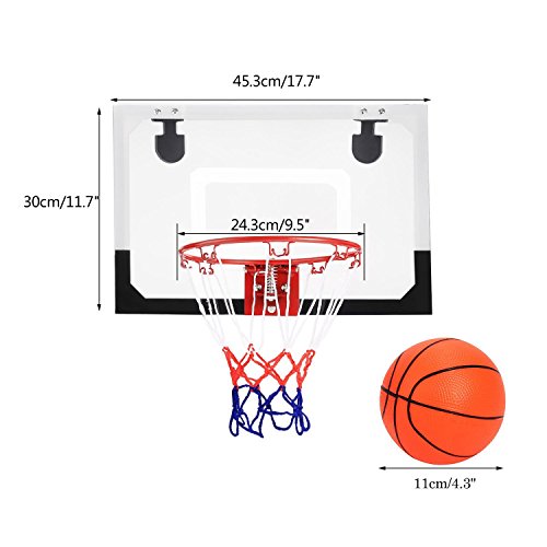 Kaluo Indoor Wall Mount or Over-The-Door Mini Basketball Hoop Set System for Kids Boy Girl Teen Adult Home Bedroom Office Livingroom with Ball and Pump