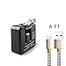 iPhone Wall Charger ,Aonear 2.4A 12W Rapid Dual USB Travel Wall Charger With 6-feet Long Lightning Cable for iPhone 7/ 7Plus, 6S/ 6S Plus, 6/ 5S/ SE/5C