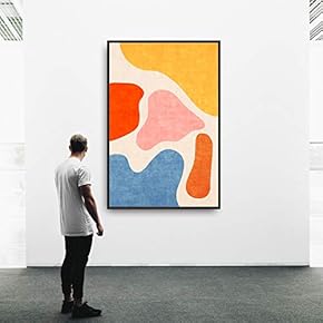 Framed Canvas Wall Art Color Block Canvas Prints Home Artwork Decoration for Living Room,Bedroom - 16x24 inches