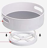 YEYUNTO Lazy Susan Turntable Non-Skid Under-Sink Pantry Cabinet Kitchen Organizer 30X30cm, White/Gray