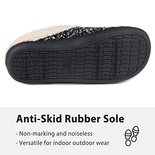 ULTRAIDEAS Mens Slip On Slippers, Sherpa Lined House Shoes with Memory