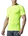 TSLA Men's UPF 50+ Quick Dry Short Sleeve Compression Shirts, Athletic Workout Shirt, Water Sports Rash Guard, BLM Edition Guard Neon Yellow, Large