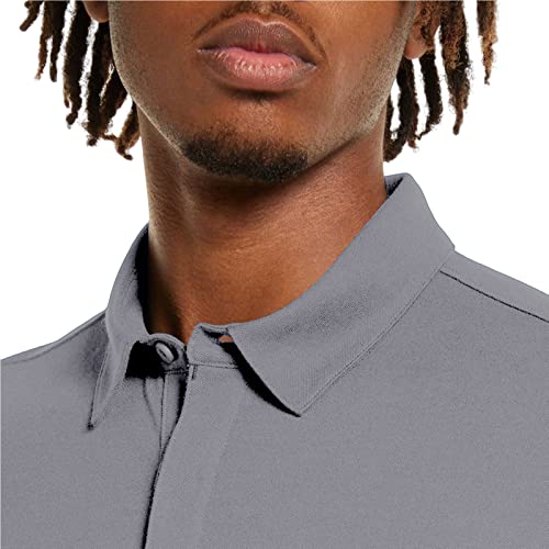 LEXIART MENS ATHLETIC GOLF POLO SHIRTS – SHORT SLEEVE WORKOUT POLOS QUICK DRY T-SHIRT GREY