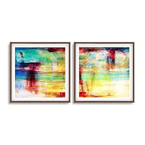 Framed Canvas Wall Art for Living Room, Bedroom Vibrant Landscape II Canvas Prints for Home Decoration Ready to Hang - 16"x16"x2 Panels