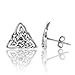 925 Sterling Silver Small Celtic Trinity Triangle Knot 13 mm Post Stud Earrings