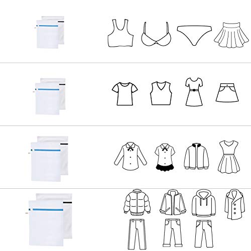 cozihoma Mesh Laundry Bags -8Pcs Lingerie Bags Laundry, Travel Storage Organize, Delicates Laundry Bag for Sock, Bra, Underwear, Garment, Blouse(2 Extra-Large &2 Large& 2 Medium & 2 Small) - Thumbnail 2