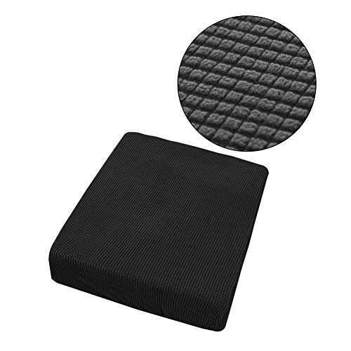 YOTHG Elastic Seat Cushion Covers,Polyester Stretch Sofa Cushions Cover Couch Seat Chair Individual Slipcover Furniture Dirt Protection Covers Pet Protector Slipcovers(Black-for Two Person)