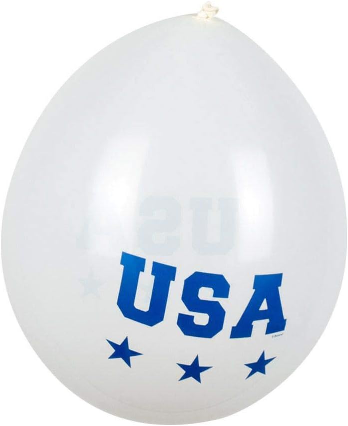 Boland 44962 Latex Balloons USA, Pack of 6, Size approx. 25 cm, 3 assorted designs, America, blue, white, red, balloon - Image 3