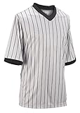 Smitty Grey with Black Pin Stripe V-Neck Basketball Referee Shirt (Large)