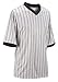 Smitty Grey with Black Pin Stripe V-Neck Basketball Referee Shirt (Large)