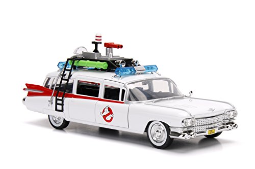 Jada Toys Hollywood Rides: Ghostbusters Ecto-1 Die-Cast Collectible Toy Model Car/Vehicle, White, 1:24 Scale