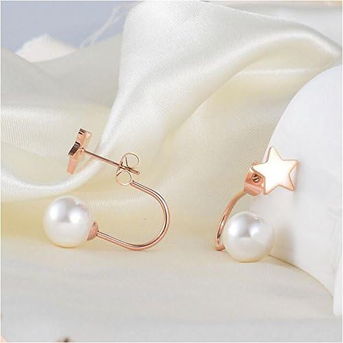 Promices fashon titanium steel 18K rose gold plating star earrings