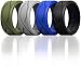 Silicone Wedding Ring/Band Men Women 4 5 Rings Pack- Designed Silicone Rubber Rings - Comfortable Durable Wedding Ring Replacement - Matching Sets - U.S Design Patent (10, Men's Rings) primary