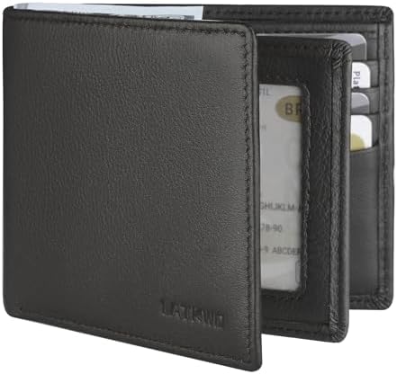 小物 Middle Leather Wallet Amazon.com: Mens Bifold Leather Wallet Middle Flaps Double ID