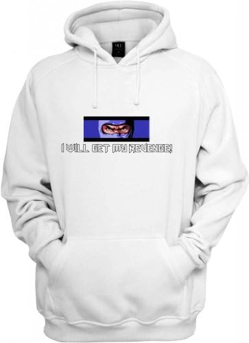 Ninja Gaiden "I Will Get My Revenge" Hooded Sweatshirt (White - Adult 2X-Large) [P*]