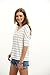 ROMWE Women's Half Sleeve V-Neck Striped T-Shirt Tops
