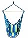 SueSport Hanging Rope Chair - Swing Hanging Hammock Chair - Porch Swing Seat - with Two Cushions - Max.265 Lbs, Blue