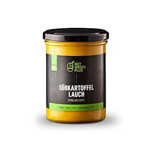 get green plus – Feine handgekochte Bio-Suppe „Süßkartoffel-Lauch“ (12x380ml) | vegan, glutenfrei | frisch gekocht aus…