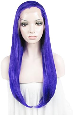 Lace Wig Violet Long Straight Heat Resistant Synthetic Lace Front Wig