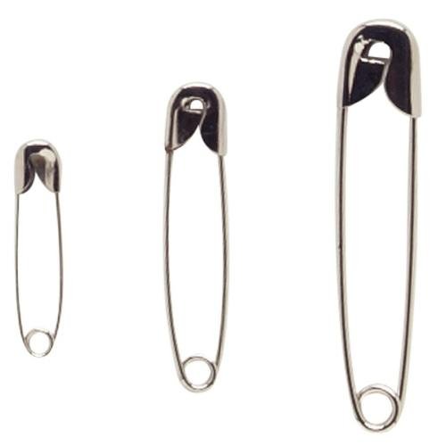 CLI Nickel-Plated Steel Safety Pins, Assorted Sizes, Silver, Pack Of 50