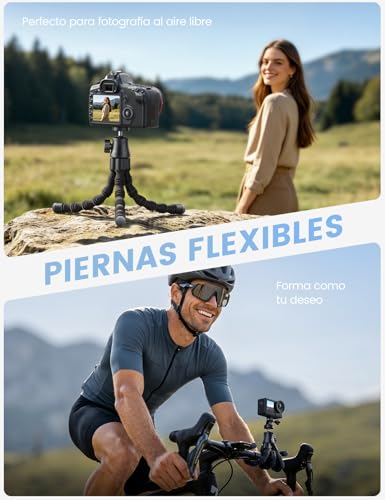 Lamicall Tripie para Celular - [130 g Ultraligero] Selfie Stick para iPhone con Control Remoto, 360° Girando Phone Tripod, con Tornillo de 1/4'' y Zapata Fría para iPhone, GoPro, Cámara, Pocket 3/4