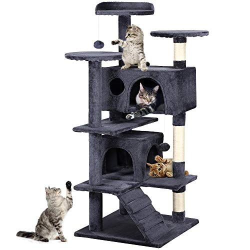 Yaheetech Cat Scratching Post Tower Tree Pet Palace Cat Palace (Grey)