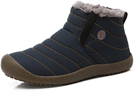 eacho Non-Slip Waterproof Outdoor Snow Boots, Super Lightweight Warm Fashion Stripes Ski Boots For Women Men Blue High Top47