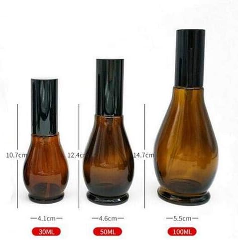 3PCS 100ml/3.4oz Empty Refill Portable Amber Glass Spray Bottle Jars with Black Sprayer and Cap Cosmetic Sample Packing Storage Containers Fine Mist Automizer for Perfume Makeup Water - Image 3
