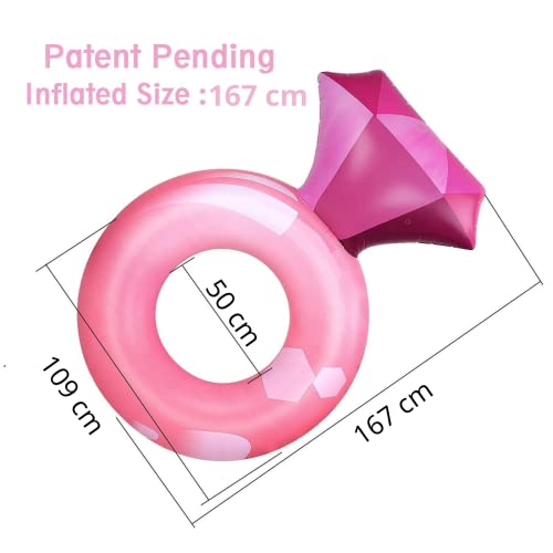 Float Joy Inflatable Pink Diamond Engagement Ring Pool Float Tube Bachelorette Party