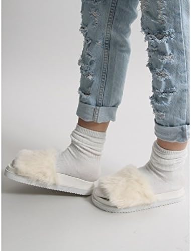 Amazon ウィゴー レディース Wego ウィゴー Wego ファーサンダル ホワイト L Wego ウィゴー 安全 作業靴 ナースシューズ