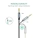 UGREEN Headphone Extension Cable Hi-Fi Stereo Gold Plated Nylon Braided Male to Female 3.5mm Extension Audio Cable Compatible with iPhone iPad Smartphones Tablets Media Players Blue 15FT