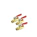 Nigo Industrial Co. Forged Brass Mini Ball Valve, 1/4" NPT Male x 1/4" NPT Female, 180 Degree Operation Handle, Rated to 600WOG (1/4" NPT Male x 1/4" NPT Female, Forged Brass, 3)