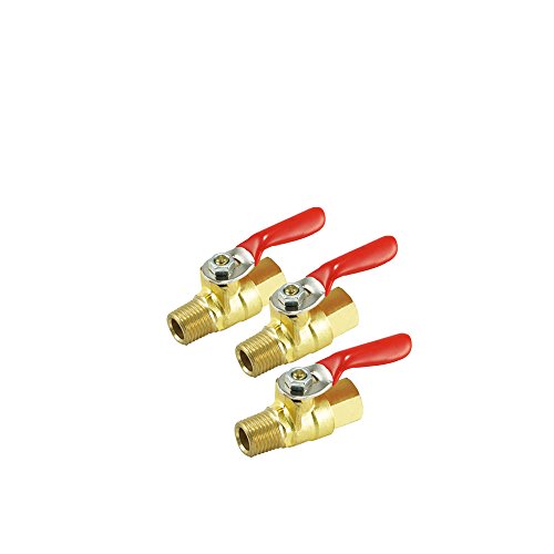 Nigo AN10 Series Forged Brass Mini Ball Valve, 180 Degree Operation Handle, NPT Male x NPT Female, Rated to 600WOG (1/4