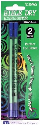 G T Luscombe Bible Dry Highlighter Refills (2) Green Carded