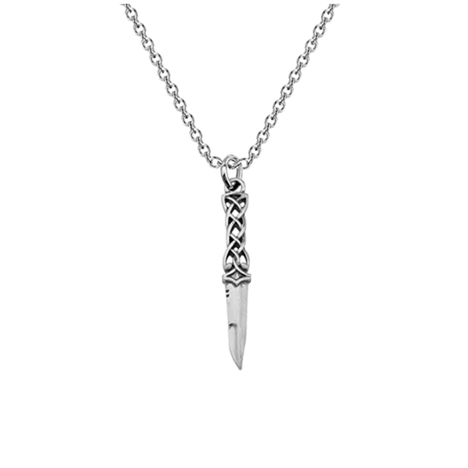 Outlander Inspired Jewelry Silver Celtic Dagger Necklace Scottish Pendant Necklace Scotland Jewelry (Dagger N EU)