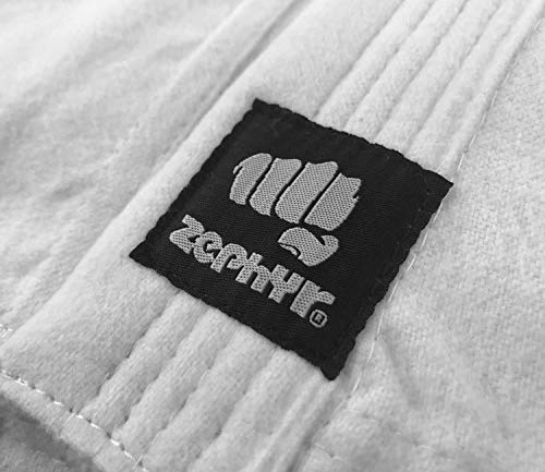 Zephyr Martial Arts K-Pro 14 oz. Karate Gi Student Uniform with Belt - White - 3 - Thumbnail 4