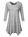 BELAROI Plus Size Tops for Women Fall Tunic Tops to Wear with Leggings 3/4 Sleeve Casual Swing Loose T Shirts Blouse(M, Light Gray)