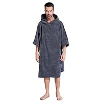 Winthome Changing Towel Poncho Robe with Hood | One Size Fits All(Grey