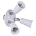 FadimiKoo 3 in 1 Light Sockets Adapter, Lamp Socket Splitter E26 & E27 to E26 & E27, For Standard LED Bulbs 360 Degrees Adjustable 180 Degree Bending