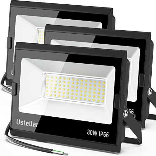 USTELLAR 3 Pack 80W Led Flood Lights Outdoor Bright