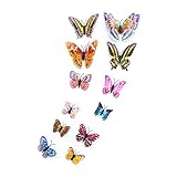 WeYingLe 3D Luminous Butterfly Wall Stickers Decor Art Decorations,Butterfly Wall Decals Removable DIY Home Decorations 12 PCS for Bathroom Office 3D Wall Art Christmas Tree Decoration