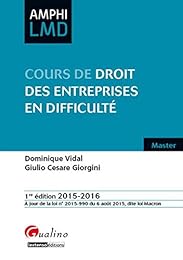 Cours de droit des entreprises en difficulté