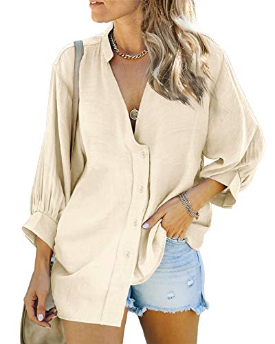 Long Sleeve Blouse Loose Casual Plain Tops