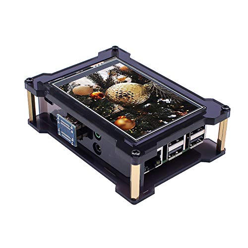 Miuzei Raspberry Pi 3.5 Inch Touch Screen with Case for Raspberry Pi 3.5 LCD HDMI Screen Monitor Resolution (480 320 to 1920 1080) for Raspberry Pi 3B+ 3 2 A+ A with Touch Pen