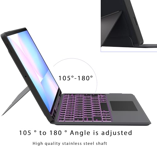 Keyboard Case for Samsung Galaxy Tab S10 FE+ Plus 13.1 Inches: 7 Colour Backlit Magnetic Detachable Keyboard with Trackpad | Azerty French Wireless Keyboards for Galaxy Tablet S10 Fe+ 13.1