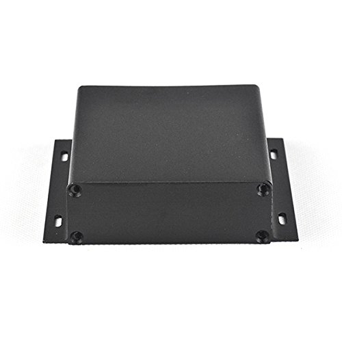 wlaniot Electronic Project box aluminum Project enclosure Case Extrusion Flange for PCB board DIY - 3.74"4.09"1.10"(LWH) Black