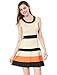Allegra K Ladies Color Block Sleeveless Round Neck A Line Tank Dress Beige S