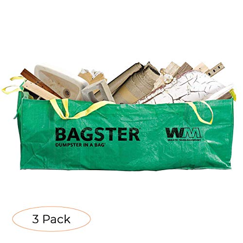 Bagster 3CUYD Dumpster in a Bag, Green (Pack 3)