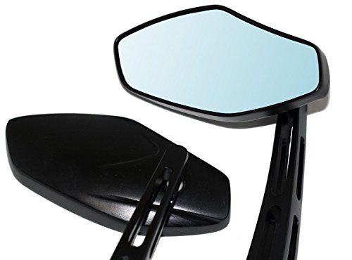 Black CNC Rear View Mirrors On Sport Motorcycle Racing Bike for