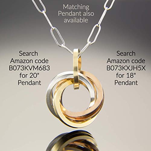 Tri Color Square Knot Dangle Earrings in Sterling Silver Rose and Yellow Gold Fill - Thumbnail 2